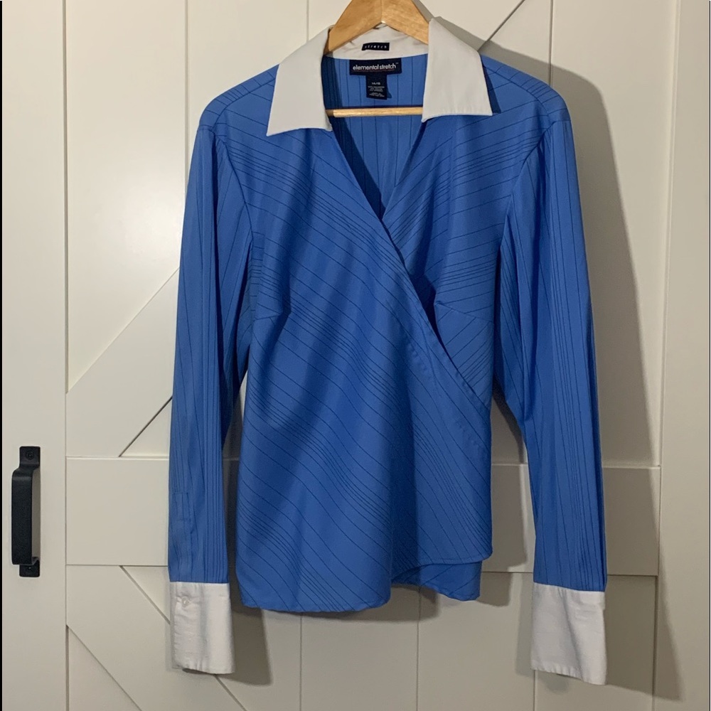 Dress Shirt, Blue/Black/White